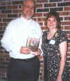 Professor/author Dr. Gregg Andrews and Mark Twain Forum book reviewer Mary Leah Christmas at the Ilasco Reunion Dinner, Hannibal, Missouri, 27 May 2000. In attendance were Ilasco School alumni, friends, residents and former residents
